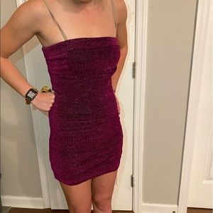 Sparkly pink mini dress